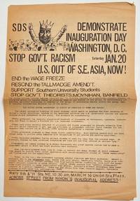 image of Demonstrate inauguration day. Washington, DC. Saturday, Jan. 20. Stop gov't racism. US out of SE Asia, now! [broadside