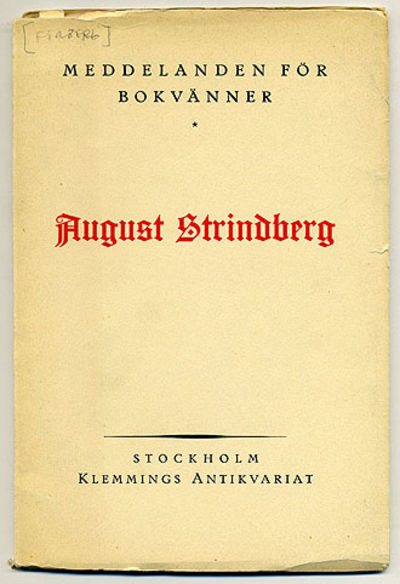 Meddelanden för bokvänner. August Strindberg.…