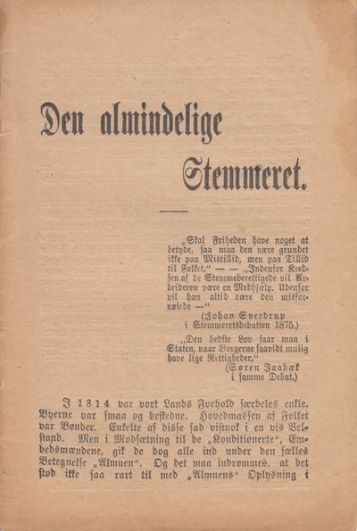 Den almindelige stemmeret.