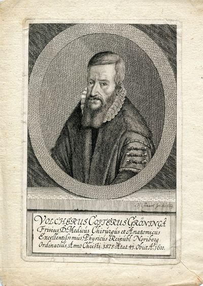 Frisius, D. Medicus Chirurgus et Anatomicus Excellentissimus, Physicus Reipubl. Noriberg Ordinarius. Engraved Portrait by H. Leonard
