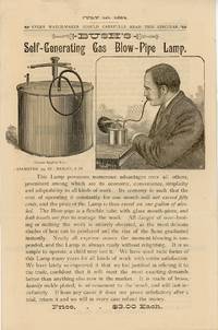 Bush's Watchmakers Catalogue Circular featuring Self- Generating Gas Blow-Pipe Lamp
