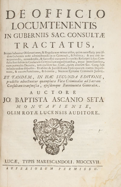 De Officio Locumtenentis in Guberniis Sac Consultae Tractatus..