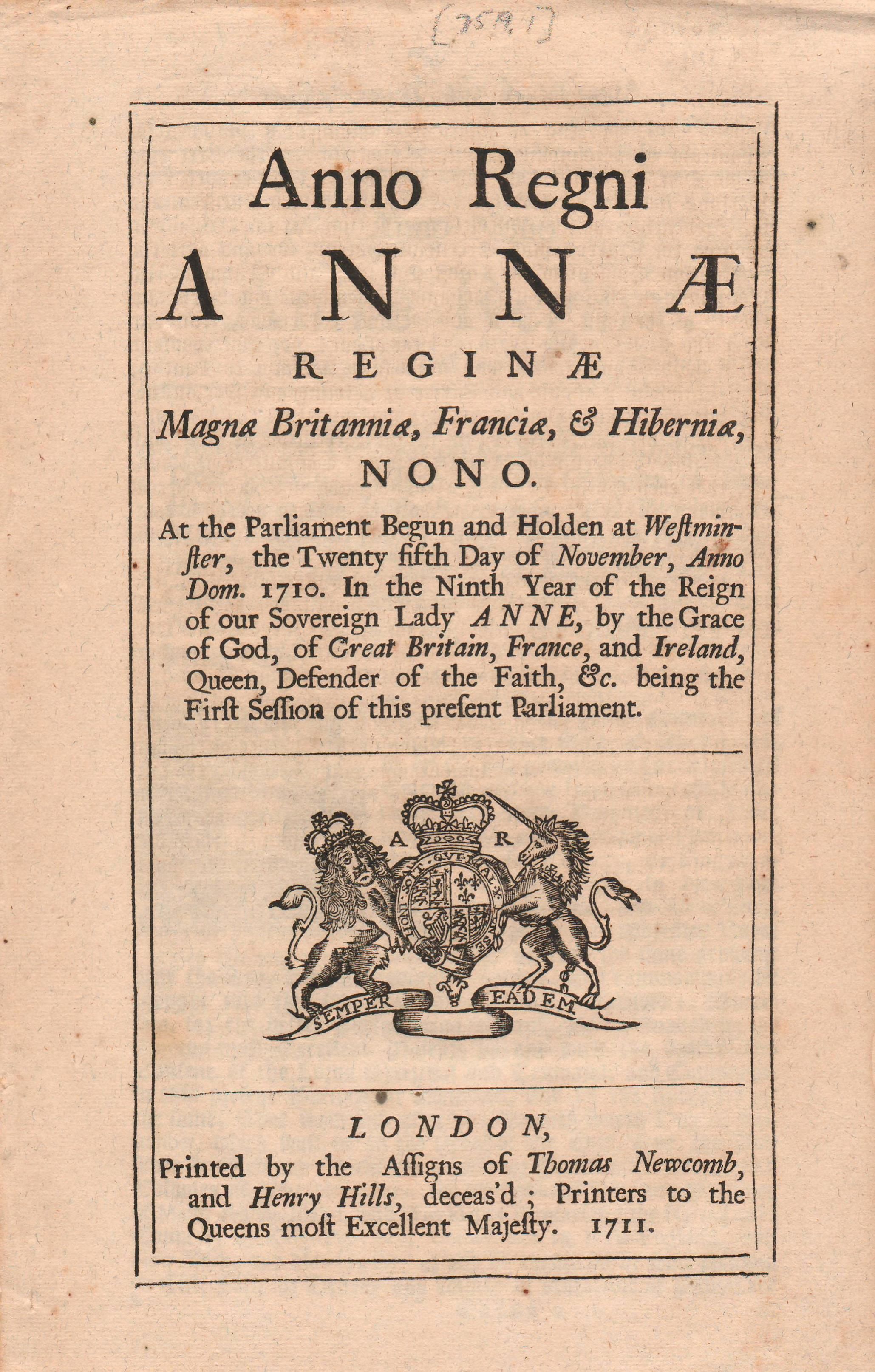 Anno Regni Annae Reginae Caption Title An Act For The Preservation Of White And Other Pine Trees Growing Hellip By Great Britain Act Of Parliament The Queena S Broad Arrow 1711 From