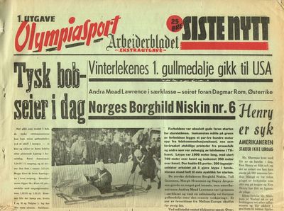 Olympiasport. Arbeiderbladets Ekstrautgave 14. -…