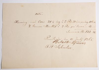 [Räkning för körning med oxar på Lidingö 1865]