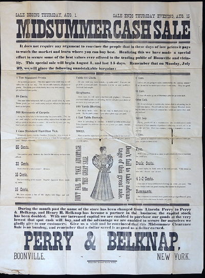 Bonnville NY: Boonville Record Steam Print, 1889. A 25