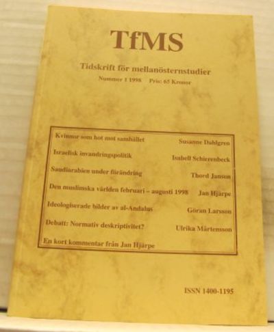 TfMS. Tidskrift för mellarnösternstudier. Nummer…
