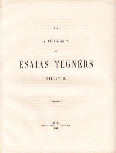 Vid aftäckningen af Esaias Tegnérs bildstod.