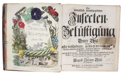 Der monatlich=herausgegebener Insecten=Belustigung. 4 Bde. (Without the "Beiträge" by Kleemann later issued). (photo 2)