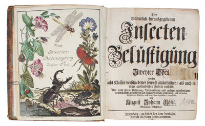 Der monatlich=herausgegebener Insecten=Belustigung. 4 Bde. (Without the "Beiträge" by Kleemann later issued). (photo 3)