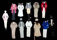 8" Handmade Watercolor Male Paper Doll named Drake Shelbourne with 11 Costumes & 3 Hats - Contemporary and Historical Attire c1940s