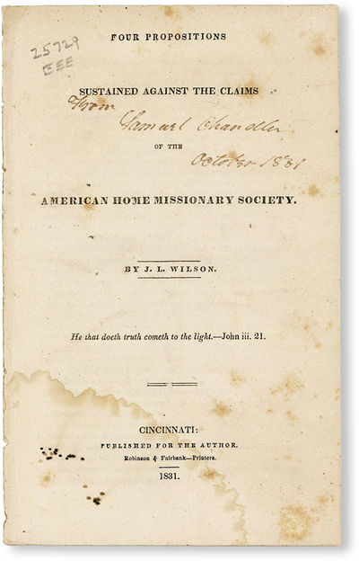 Four Propositions Sustained Against the Claims of the American Home Missionary Society