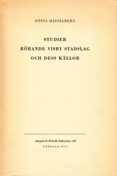 Studier rörande Visby stadslag och dess källor. Ak. avh. (photo 1)