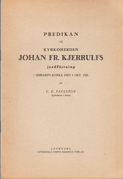 Predikan vid kyrkoherden Johan Fr. Kjerrulfs…