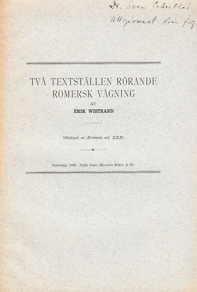 Två textställen rörande romersk vägning [=…