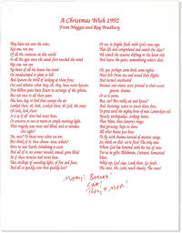 Broadside: A Christmas Wish 1992 [Inscribed]