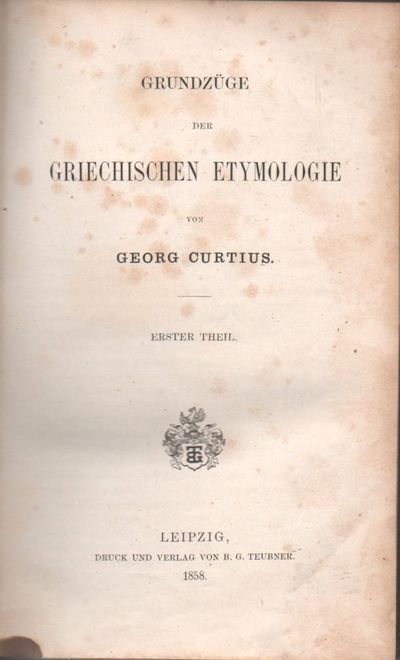 Grundzüge der Griechischen Etymologie. Erster-zweiter theil. (photo 2)