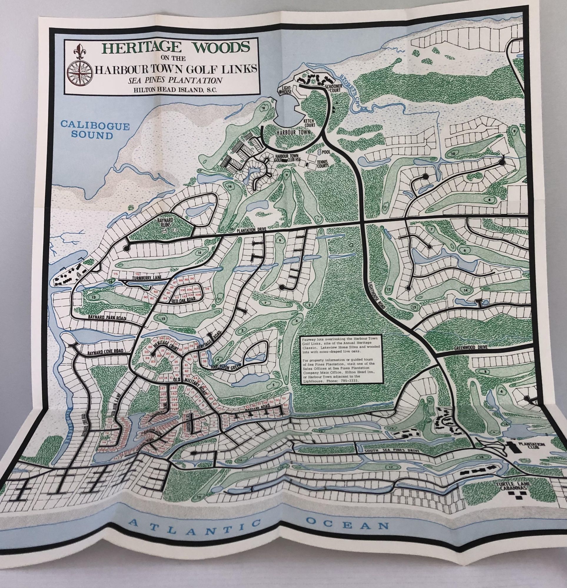 Map of Heritage Woods, Harbourtown Golf Links, Sea Pines, Hilton Head  Island South Carolina by No author