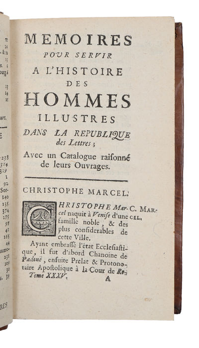 Memoires pour servir a l'histoire des hommes illustres dans la republique des lettres avec un catalogue raisonné de leurs ouvrages. Vol. 1-37, 39-41. (photo 8)