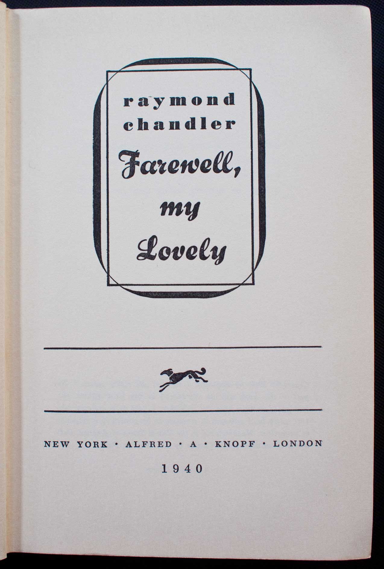 farewell my lovely novel