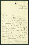 Autograph letter signed, probably to Latimer Clark