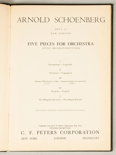 [Op. 16]. Five Pieces for Orchestra [Study score]