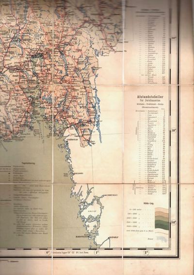 Cammermeyers reisekart over Det sydlige Norge, i 2 Blade. Udarbeidet efter officielle Karter og Opgaver ved ... 2det omarbeidede Oplag. 1:800 000 (photo 2)
