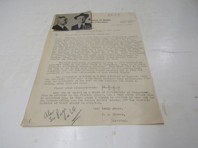 Department of Justice FBI Nov. 7, 1925, Re. Otto E. Hawk, Alias M.W. Wood, Alias Oliver Wentworth Hunter