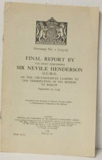 Final report by the Right Honourable Sir Nevile…
