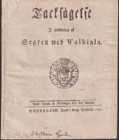 Tacksägelse i anledning af segren wid Walkiala.