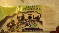 Little Blacknose: The story of a pioneer, locomotive railroad train made for  NY Central Railroad &amp; shown in Waiting room of Grand Central Staion in NYC, Fictional history of railroading, by Hildegarde Hoyt Swift,; (illustrated by Lynd  Ward in Color & B/W, , Tiny priceclip but Inner DJ Flap .75, Double pg B/W  & a color Frontispiece, EX-LIBRARY Usual wear, - 1929