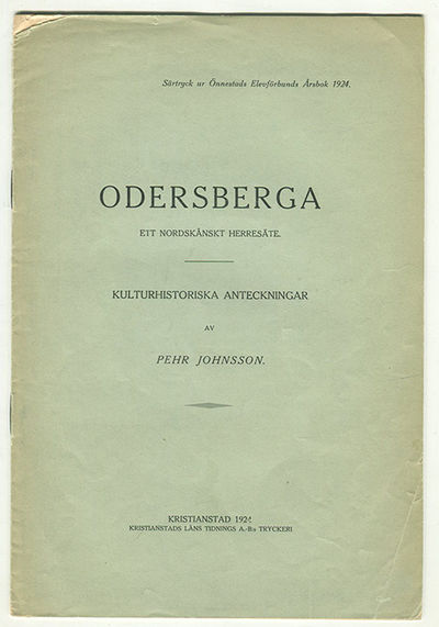 Odersberga. Ett nordskånskt herresäte.…