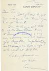Letter Written By Aaron Copland, The Dean Of American Composers