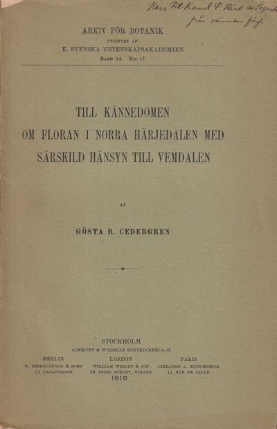 Till kännedomen om floran i Norra Härjedalen med…