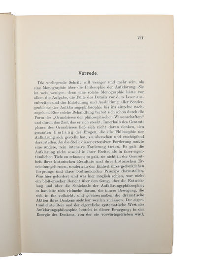 Die Philsophie der Aufklärung. - [AN IMPORTANT WORK IN THE HISTORY OF PHILOSOPHY] (photo 3)