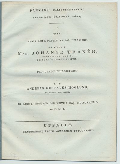 Panyasis Halicarnassensis, symposiacus graecorum…