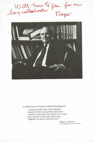 PROGRAM INSCRIBED TO CITY CENTER PRODUCER JEAN DALRYMPLE AND SIGNED BY THEATRE PRODUCER ROGER L. STEVENS, FOUNDING CHAIRMAN OF THE KENNEDY CENTER AND THE NEA. by (Stevens, Roger L.). (1910-1998). American theatre producer and arts administrator. Founding chairman of the Kennedy Center for the Performing Arts and the NEA - 1985.
