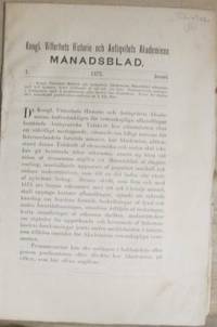 Kongl. vitterhets historie och antiqvitets…