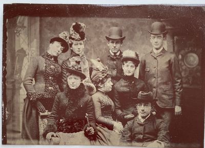 [Dressed in Finery]--a Tintype Photograph of 8 young people