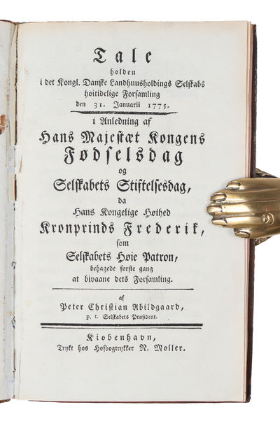 Tale holden i det Kgl. Danske Landhuusholdings Selskabs høitidelige Forsamling den 31 Jamarii 1775. I Anledning af hans Majestæt Kongens Fødselsdag... (photo 2)