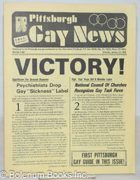 Pittsburgh Gay News: for the Pittsburgh area gay community; #8, Saturday, January 12, 1974: Victory! Psychiatrists drop gay sickness label by Austi, Jim, Fred Gormley, Brian Michaels, David March, Jeff Cole, et al - 1974