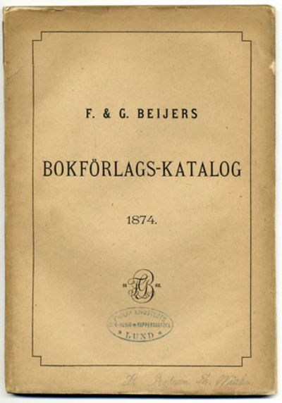 Beijers bokförlags-katalog 1874.