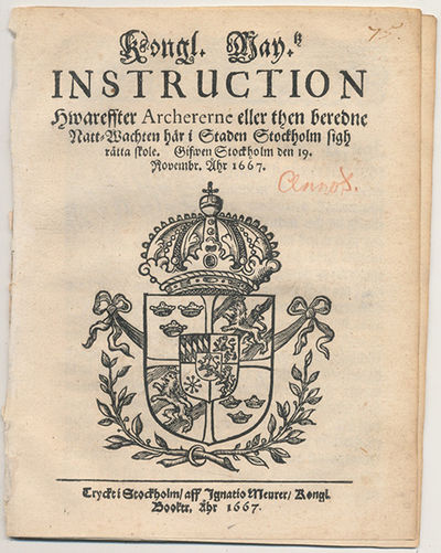 Kongl. may.tz instruction hwareffter archererne…