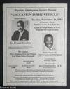Bayshore Employment Service Presents "Education is the Vehicle" featuring Dr. Dennis Kimbro [and] Martin Wyatt, MC [handbill]
