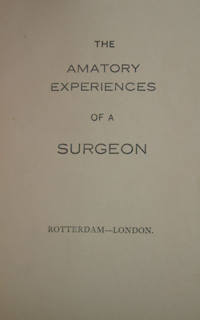 The Amatory Experiences of a Surgeon