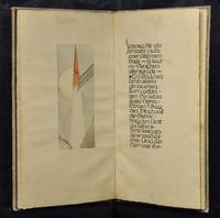 Calligraphic manuscript with original watercolor, being a lengthy passage from Knut Hamsun&#039;s &quot;Pan: From the papers of Lieutenant Thomas Glahn&quot; (in German) by Hamsun, Knut. [Elisabeth Louise Satori, scribe and binder] - 1925