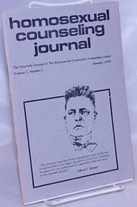 image of Homosexual counseling journal: the quarterly journal of the Homosexual Community Counseling Center; vol. 1, #1, January 1974: Alfred C. Kinsey cover