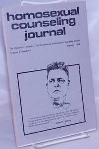 Homosexual counseling journal: the quarterly journal of the Homosexual Community Counseling Center; vol. 1, #1, January 1974: Alfred C. Kinsey cover