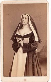 cover of CARTE DE VISITE OF ITALIAN ACTRESS ADELAIDE RISTORI IN CHARACTER AS SISTER TERESA, PHOTOGRAPHED BY NAPOLEON SARONY
