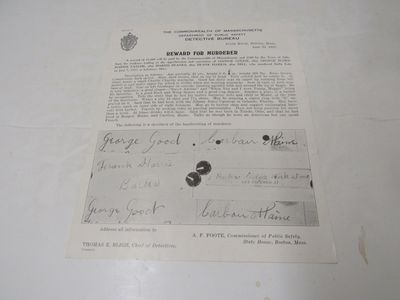 Reward For Murder George Goode who murdered Stella Kala. Boston June 23, 1927